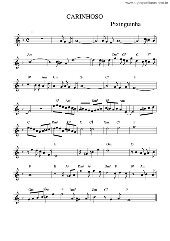 Partitura da música Carinhoso v.30