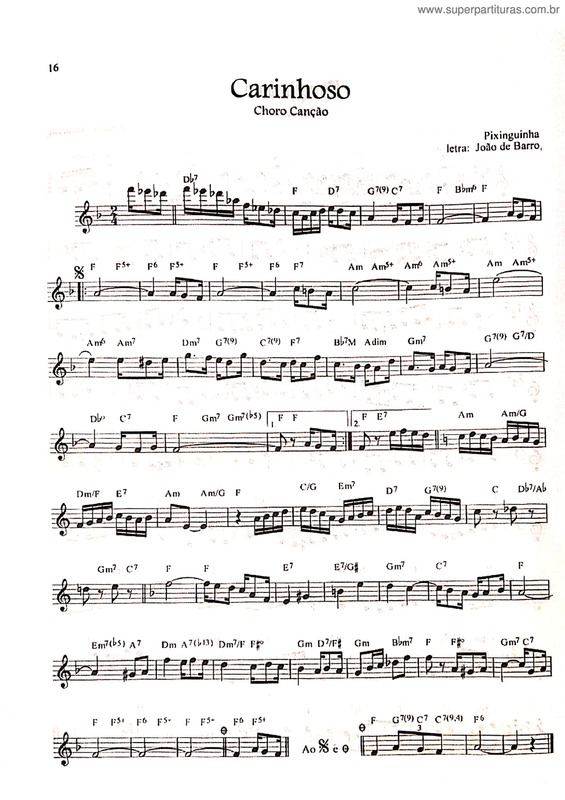 Partitura da música Carinhoso v.34