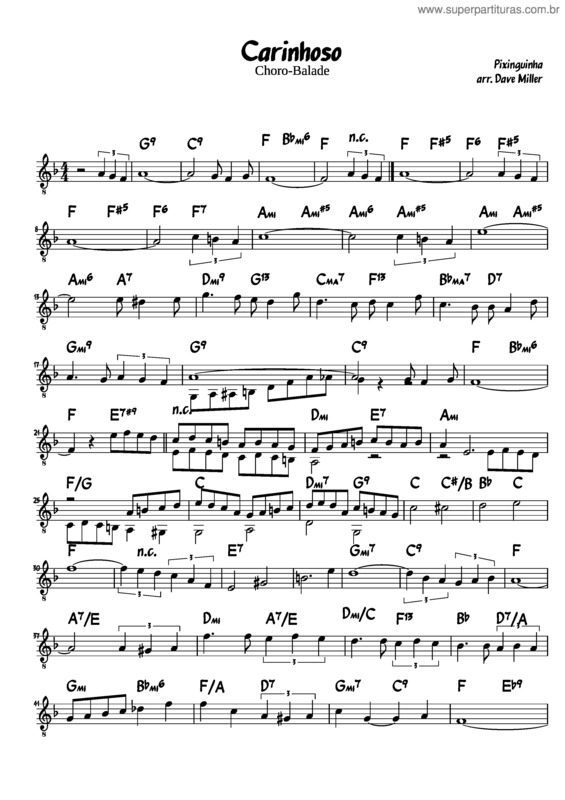 Partitura da música Carinhoso v.38