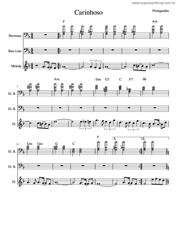 Partitura da música Carinhoso v.40