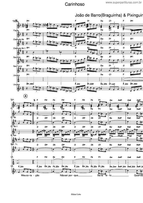 Partitura da música Carinhoso v.44
