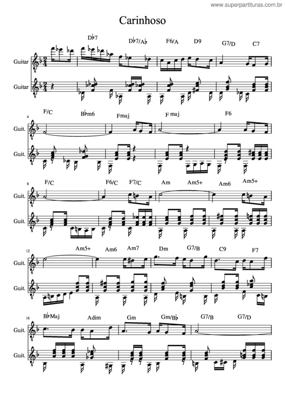 Partitura da música Carinhoso v.45