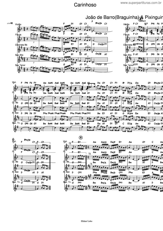 Partitura da música Carinhoso v.50