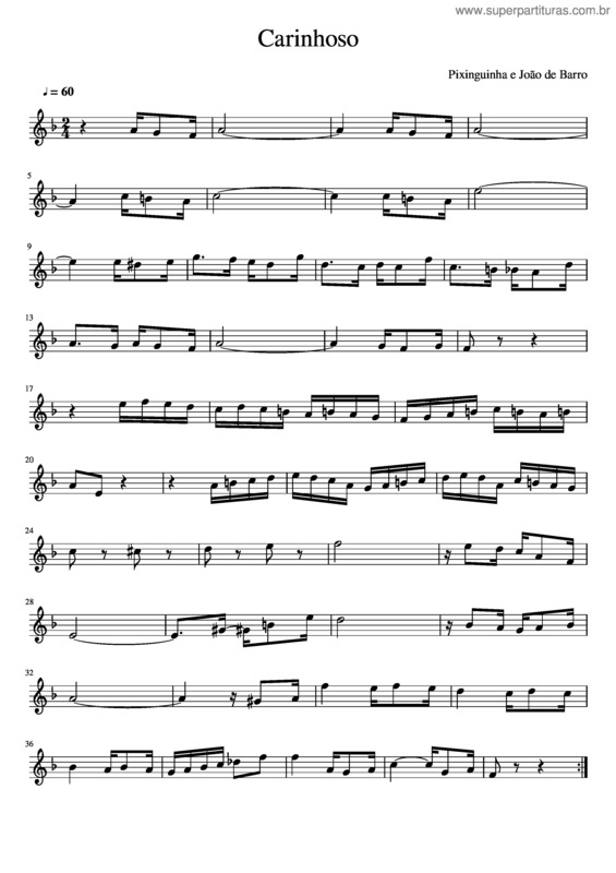 Partitura da música Carinhoso v.52