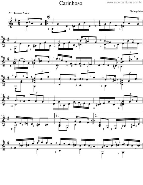 Partitura da música Carinhoso v.8