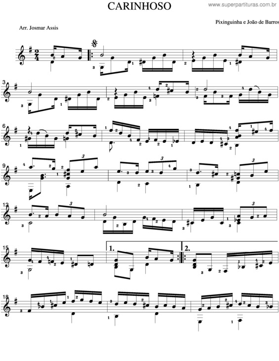 Partitura da música Carinhoso v.9