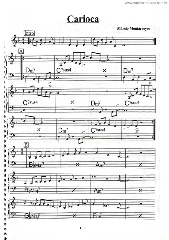 Partitura da música Carioca v.10