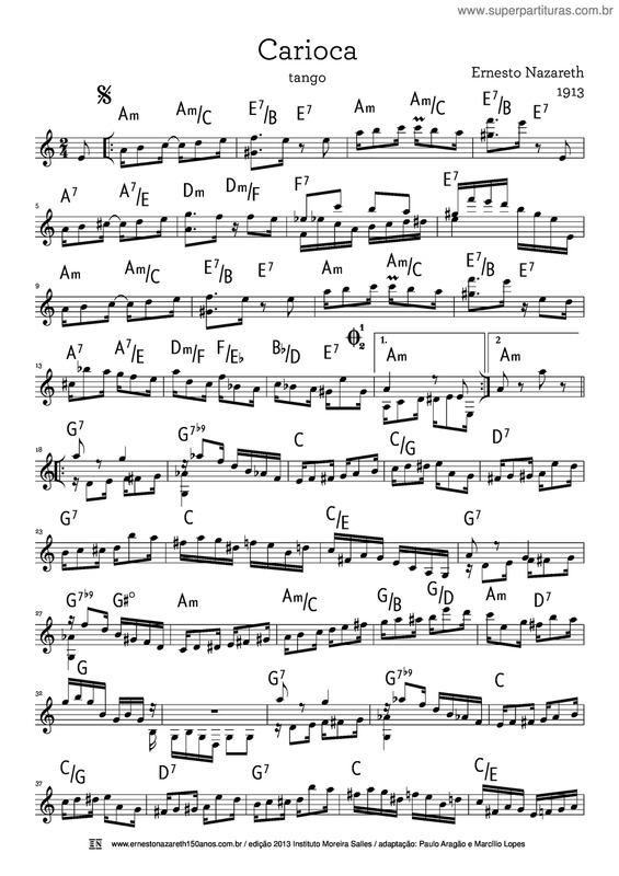 Partitura da música Carioca v.2