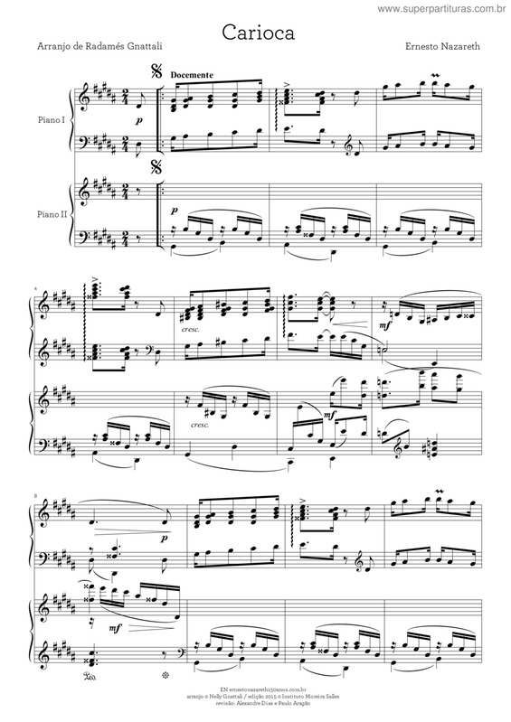 Partitura da música Carioca v.3