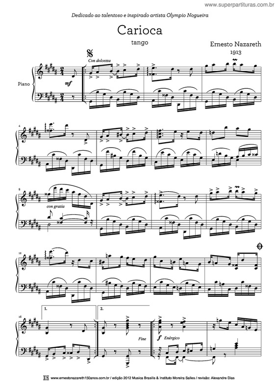 Partitura da música Carioca v.4