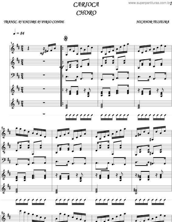 Partitura da música Carioca v.6