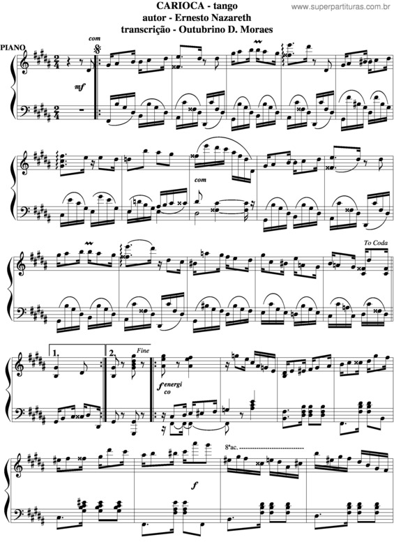 Partitura da música Carioca v.8