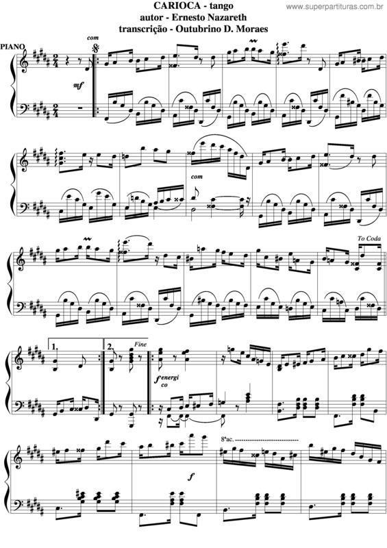 Partitura da música Carioca v.8