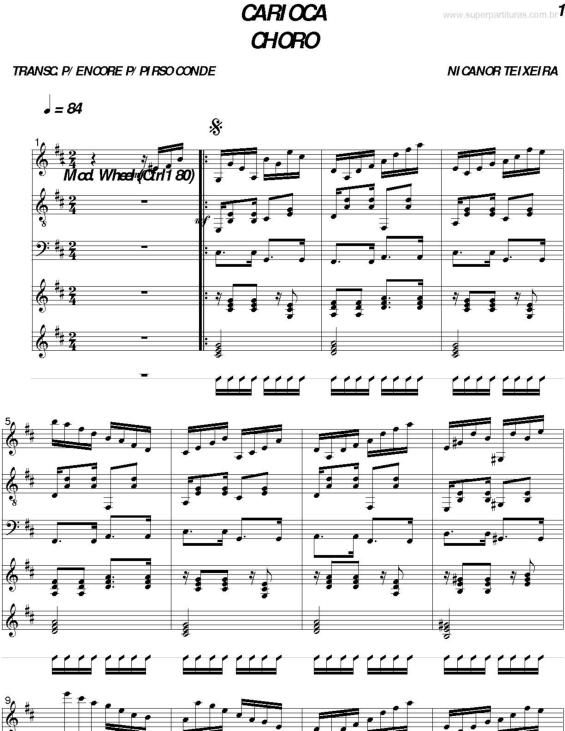 Partitura da música Carioca