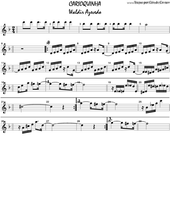 Partitura da música Carioquinha v.2
