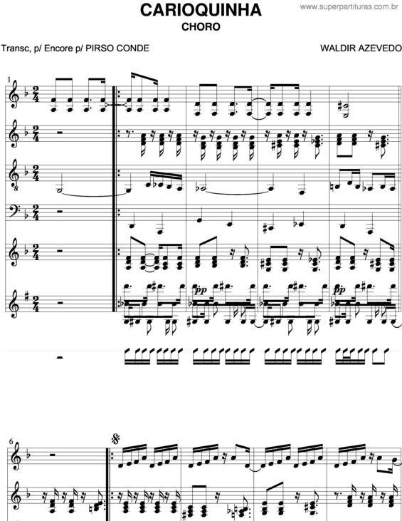 Partitura da música Carioquinha v.3
