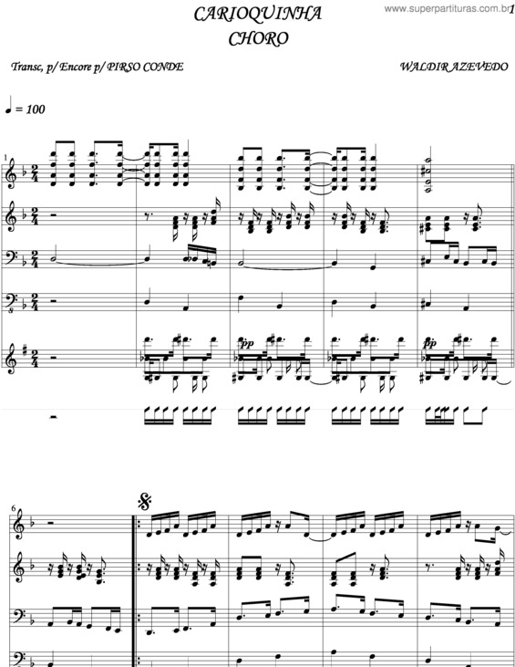Partitura da música Carioquinha v.4