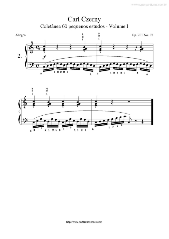 Partitura da música Carl Czerny Vol. 1 Estudo 2