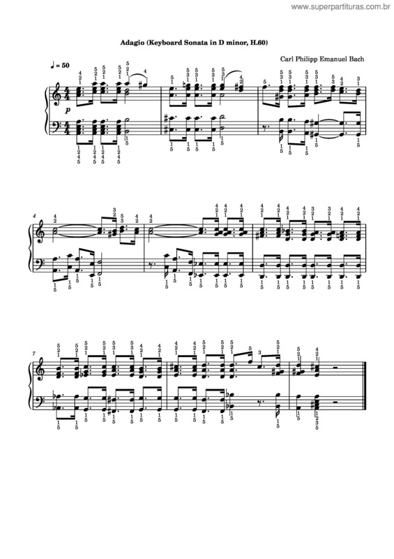 Partitura da música Carl Philipp Emanuel Bach – Adagio