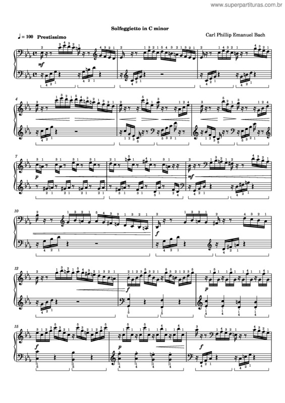 Partitura da música Carl Philipp Emanuel Bach – Solfeggio