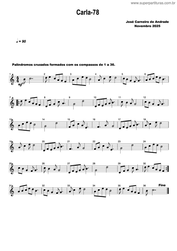 Partitura da música Carla-78