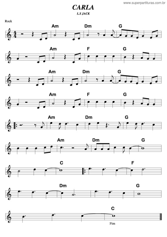 Partitura da música Carla v.2