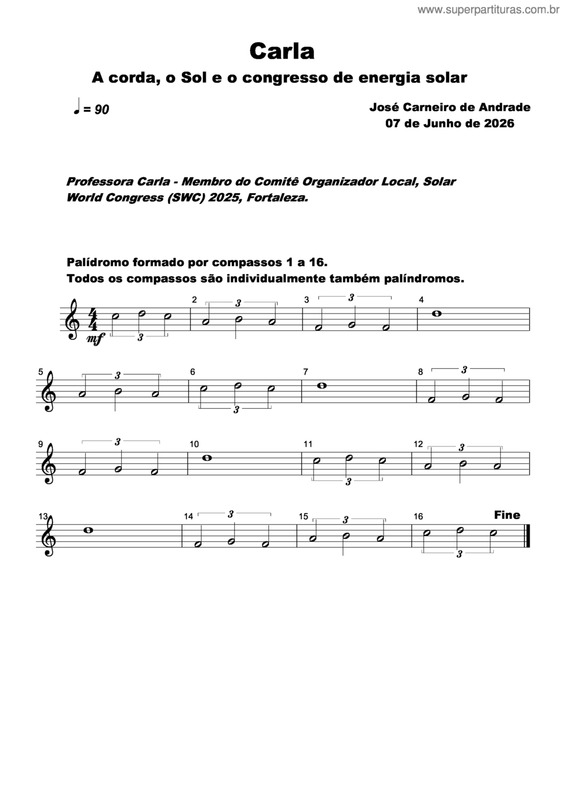Partitura da música Carla v.3