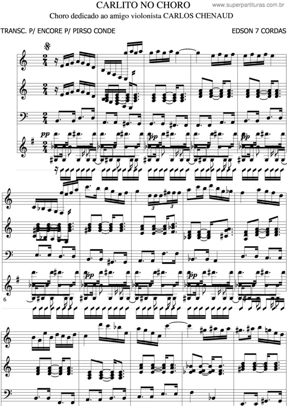 Partitura da música Carlito No Choro v.2