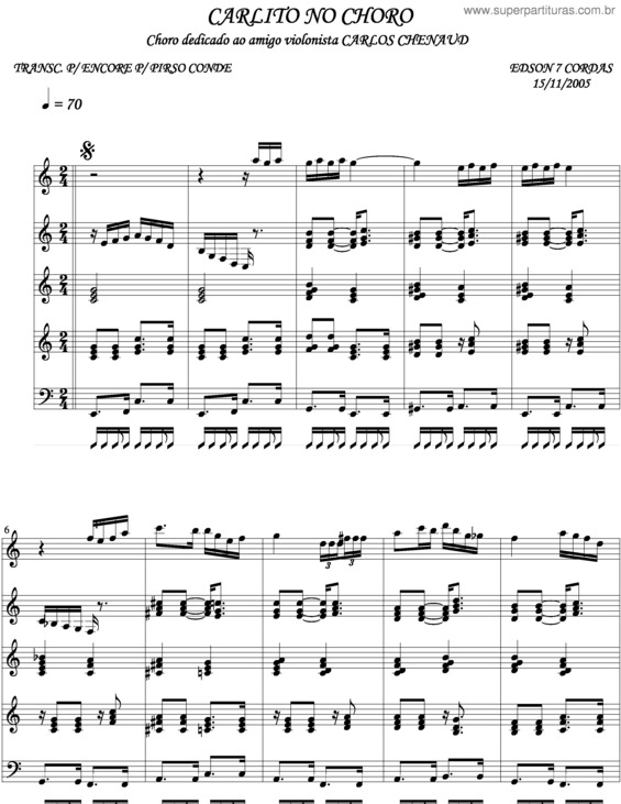 Partitura da música Carlito No Choro v.3