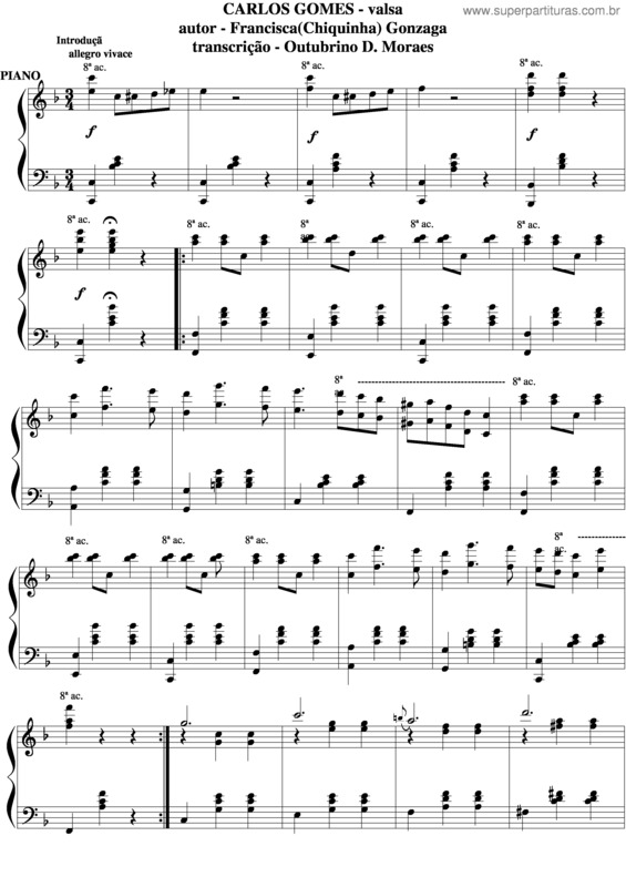 Partitura da música Carlos Gomes v.6