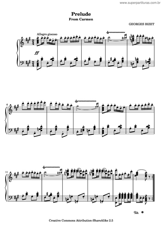 Partitura da música Carmen v.4