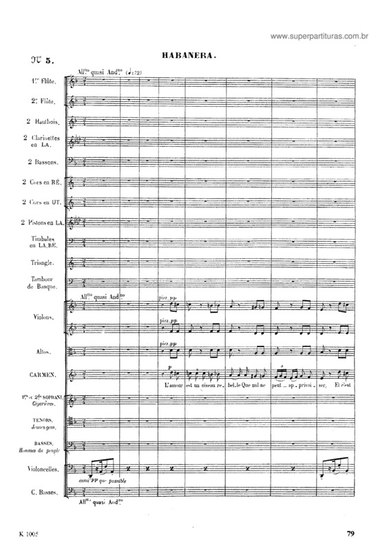 Partitura da música Carmen v.5