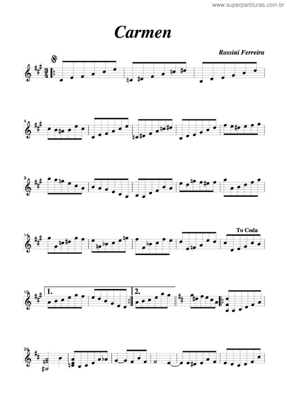 Partitura da música Carmen