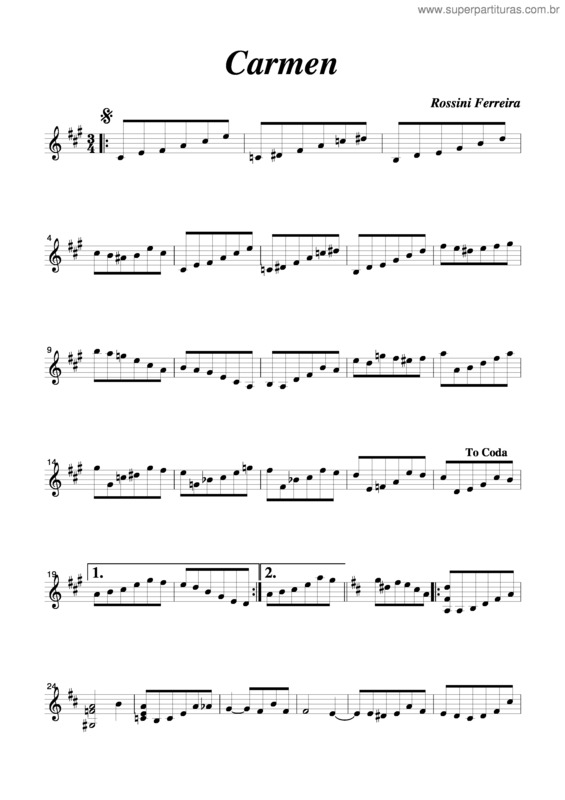 Partitura da música Carmen