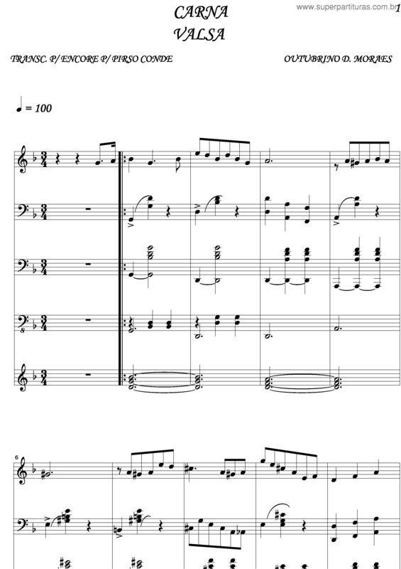 Partitura da música Carna