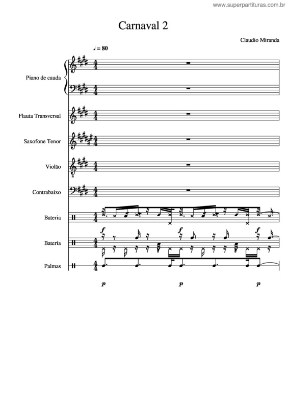 Partitura da música Carnaval 2
