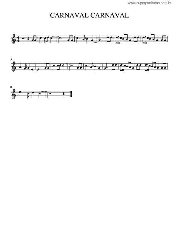 Partitura da música Carnaval Carnaval