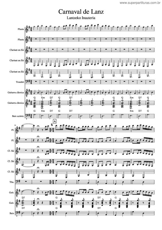 Partitura da música Carnaval De Lanz