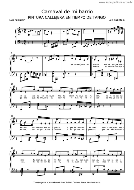 Partitura da música Carnaval De Mi Barrio