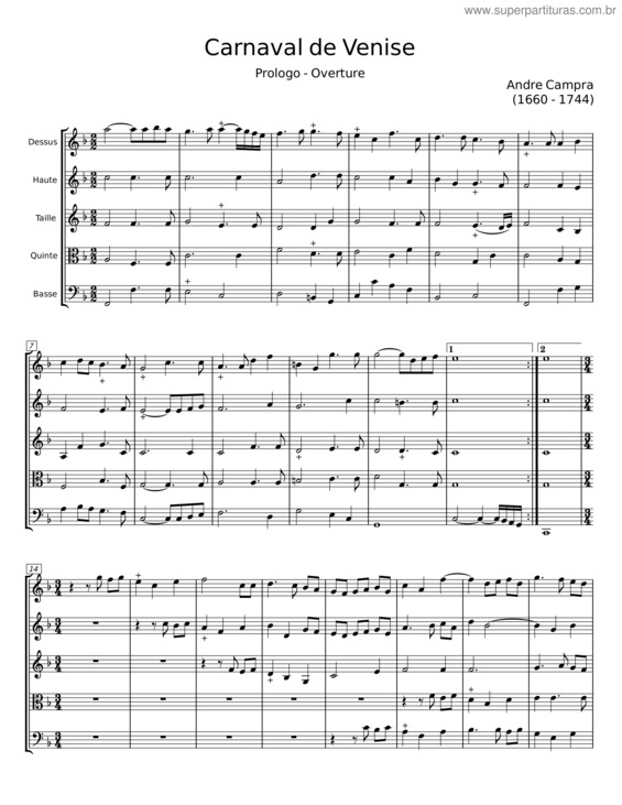 Partitura da música Carnaval De Venise v.4