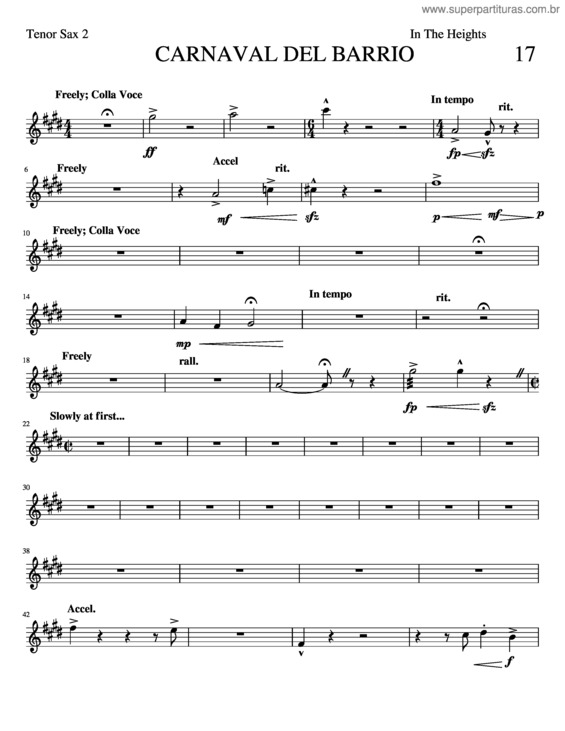 Partitura da música Carnaval Del Barrio