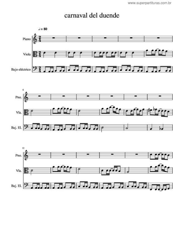 Partitura da música Carnaval Del Duende
