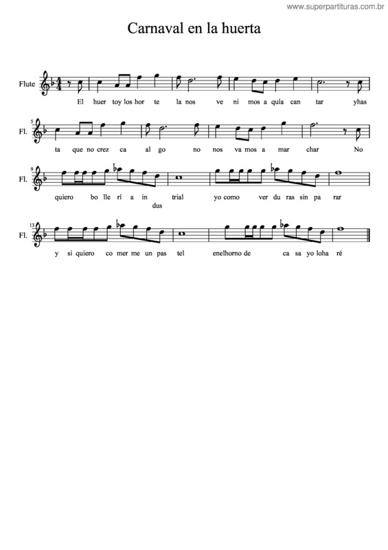 Partitura da música Carnaval En La Huerta