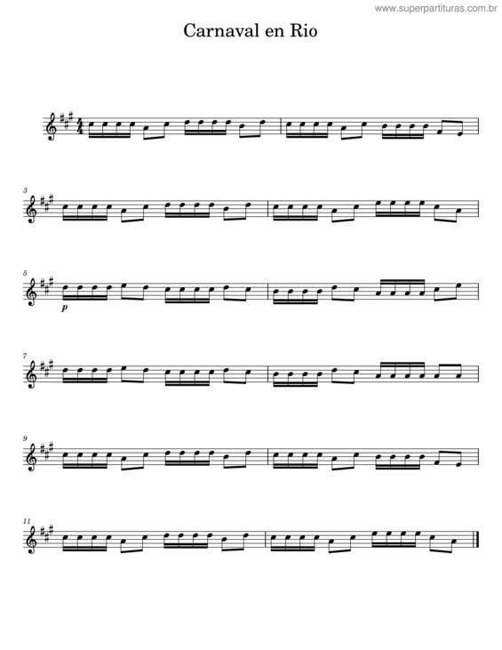 Partitura da música Carnaval En Rio