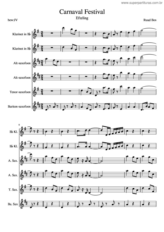 Partitura da música Carnaval Festival v.2