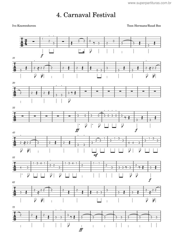 Partitura da música Carnaval Festival v.4