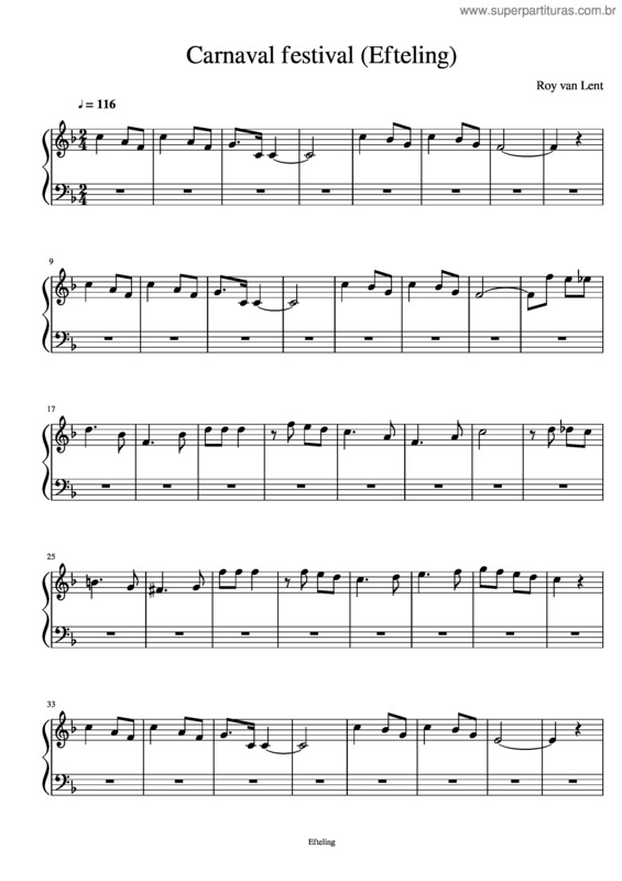 Partitura da música Carnaval Festival