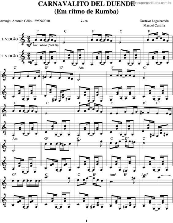 Partitura da música Carnavalito Del Duende