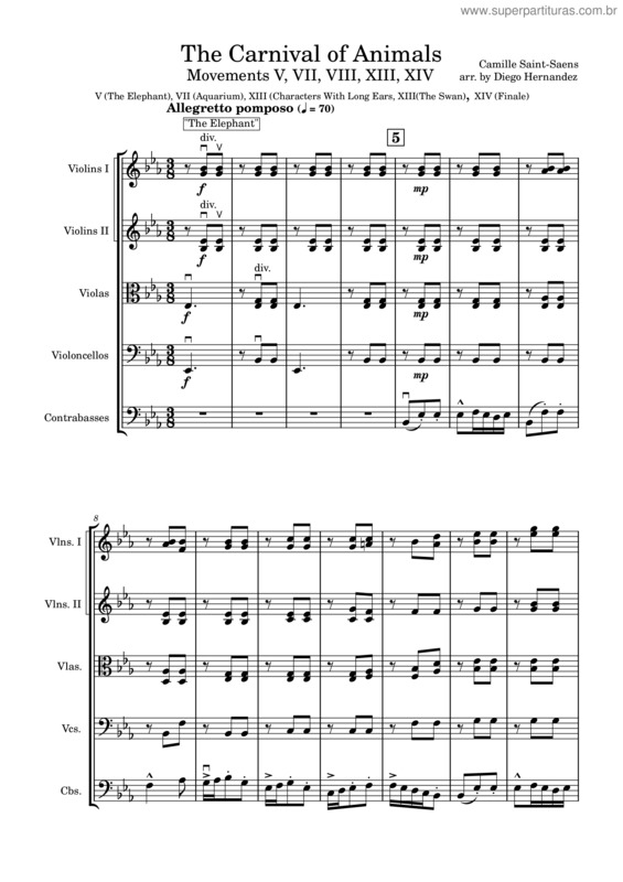Partitura da música Carnival Of The Animals v.4