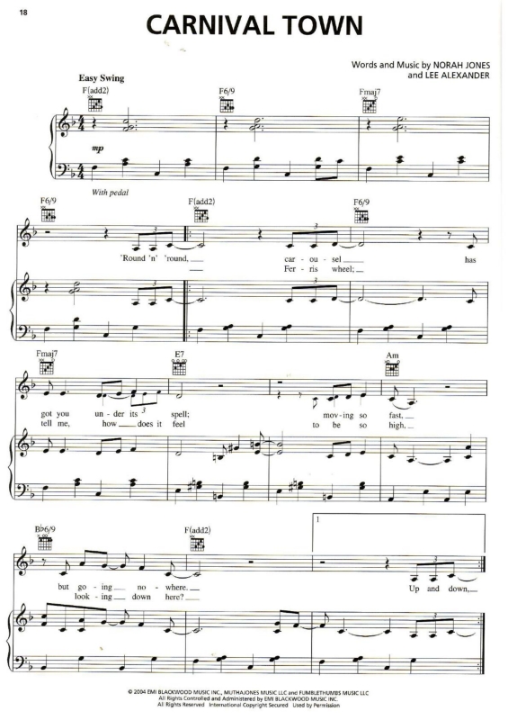 Partitura da música Carnival Town